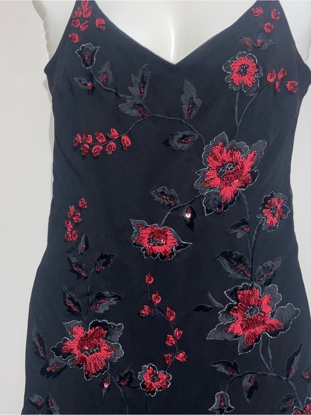 Sue Wong Nocturne Dress Sz 8 Silk Beaded Handkerchief Hem Whimsigoth Fairy Vtg - Picture 10 of 14